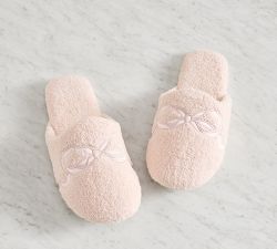 LoveShackFancy Appliqué Bow Slippers