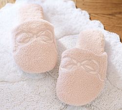 LoveShackFancy Appliqué Bow Slippers