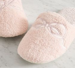 LoveShackFancy Appliqué Bow Slippers