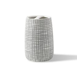 Open Box: Pasha Porcelain Bathroom Accessories, Toothbrush Holder - Gray