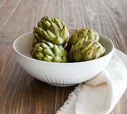 Ridge Textured Stoneware Serving Bowl