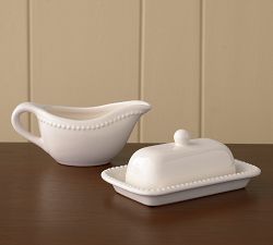 Emma Beaded Stoneware Butter Dish