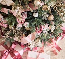 LoveShackFancy Ivory Fur with Rosettes Tree Skirt