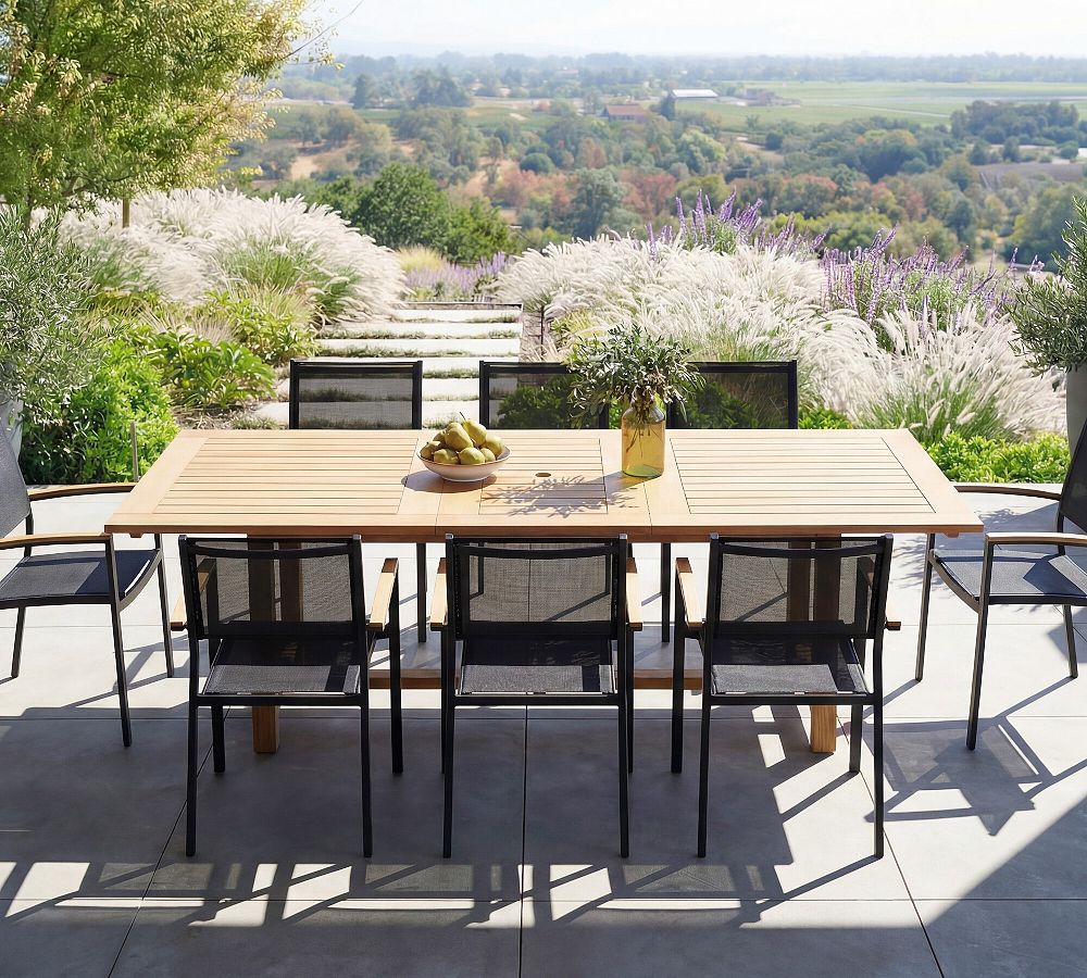 Corina Eucalyptus Extendable Outdoor Dining Table (71"-93") by Pottery Barn
