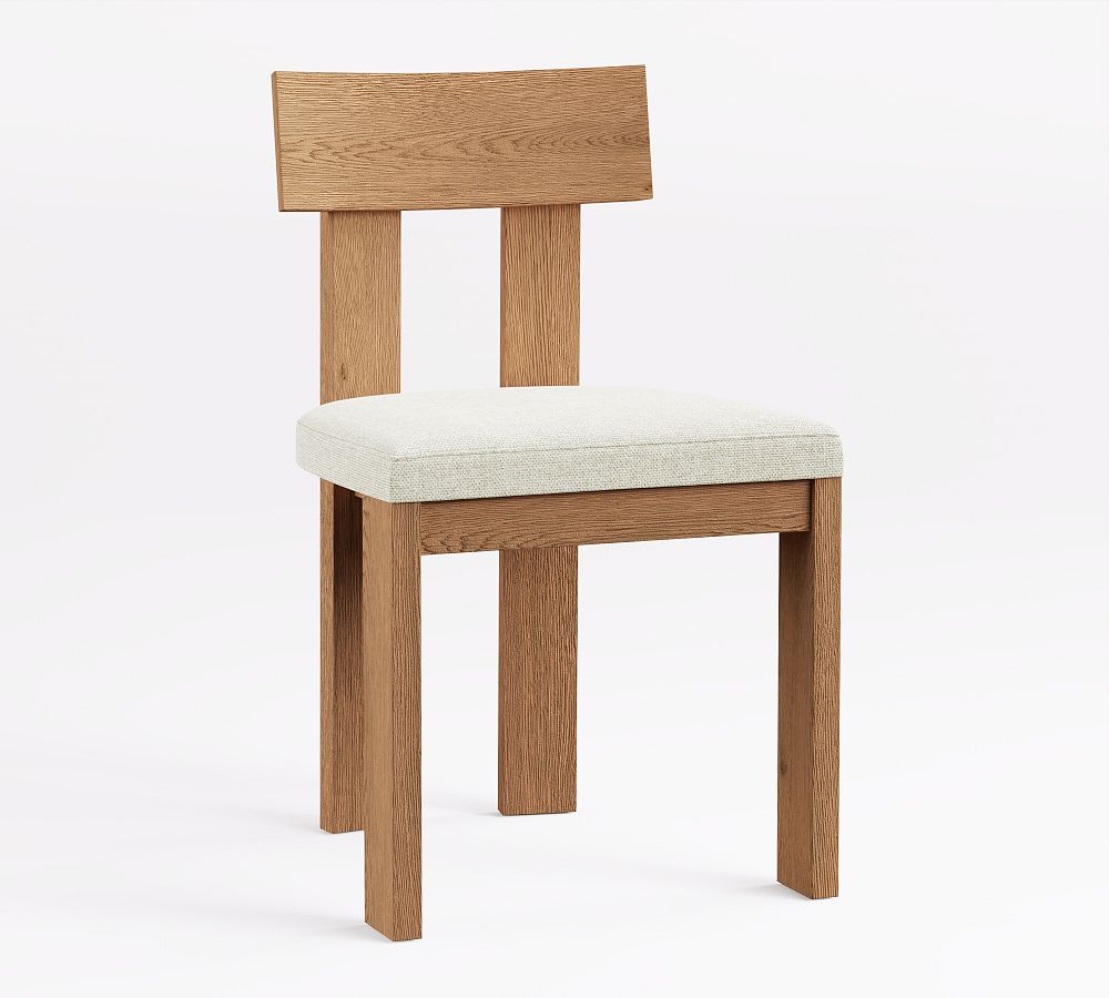 Aldon Upholstered Dining Chair - Maize, Performance Heathered Basketweave Alabaster White