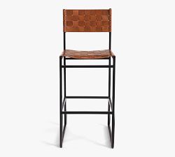Hardy Woven Leather Stool