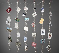 Curtain String Lights Christmas Card Holder