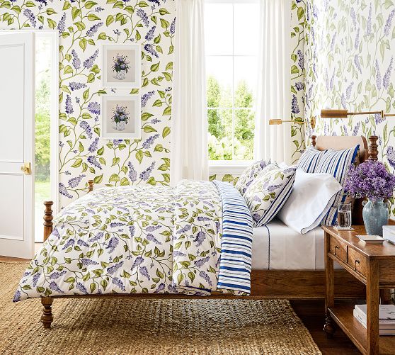 Mark D. Sikes Lilac Fields Reversible Comforter by Pottery Barn