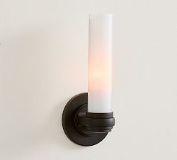 Everett Milk Glass Single Tube Sconce (11")