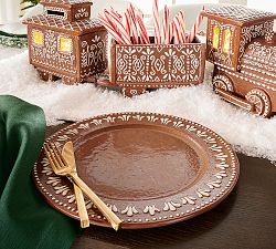 Gingerbread Stoneware Charger Plates - Set of 4