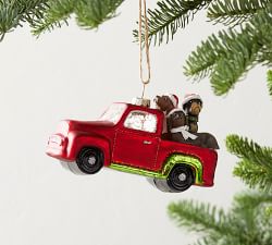Mercury Glass Christmas Truck Ornaments