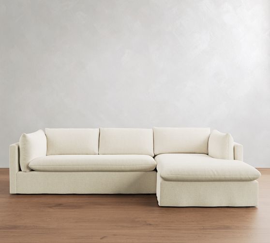 Palmetto Slipcovered Chaise Sectional (121") by Pottery Barn