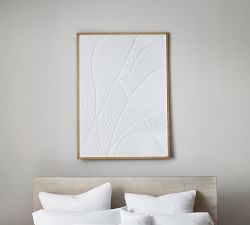 White Waves Plaster Textured Wall Art