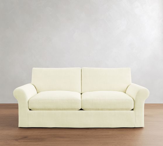 PB Comfort Modern Roll Arm Slipcovered Sleeper Sofa (62"-87") by Pottery Barn
