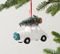 Mercury Glass Christmas Truck Ornaments