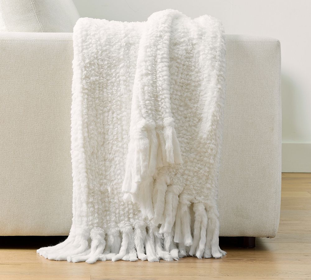 Monique Lhuillier Avryll Faux Fur Throw by Pottery Barn