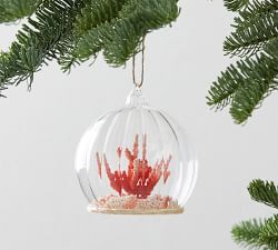 Under the Sea Glitter Mercury Glass Ornaments - Set of 3