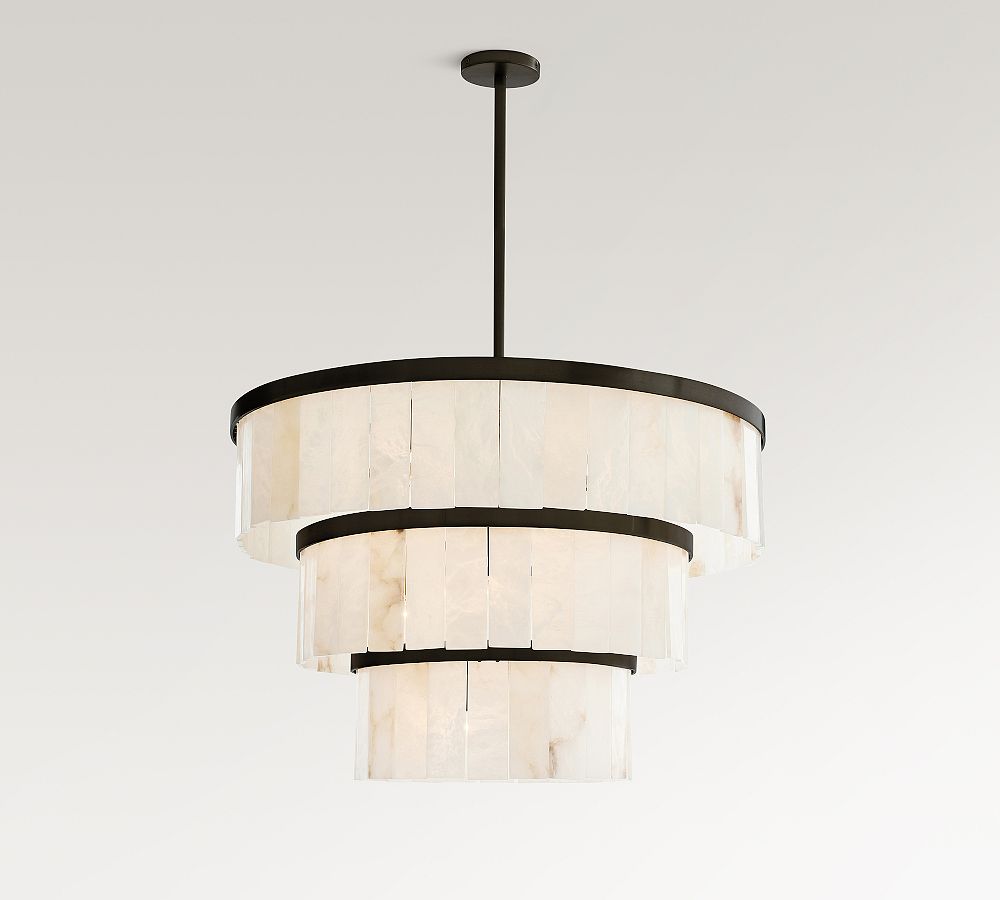 Windham Alabaster 3 Tier Chandelier (35") by Pottery Barn