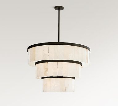 Pottery Barn Windham Alabaster 3-Tier Chandelier