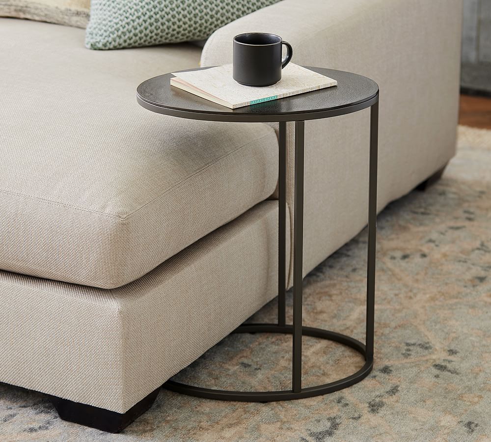 Duke Oval Metal C-Table (13") by Pottery Barn