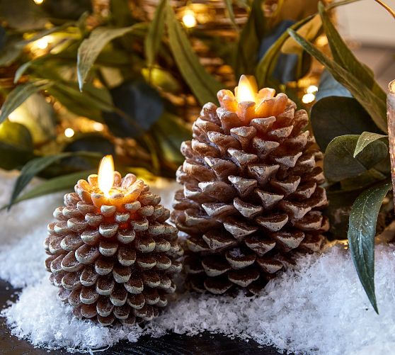 Premium Flickering Flameless Wax Pinecone Candle | Pottery Barn