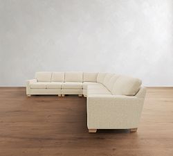 Buchanan Modern Square Arm 5-Piece Curved Wedge Sectional (148")