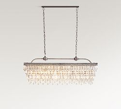 Clarissa Rectangular Crystal Chandelier (30"-40")