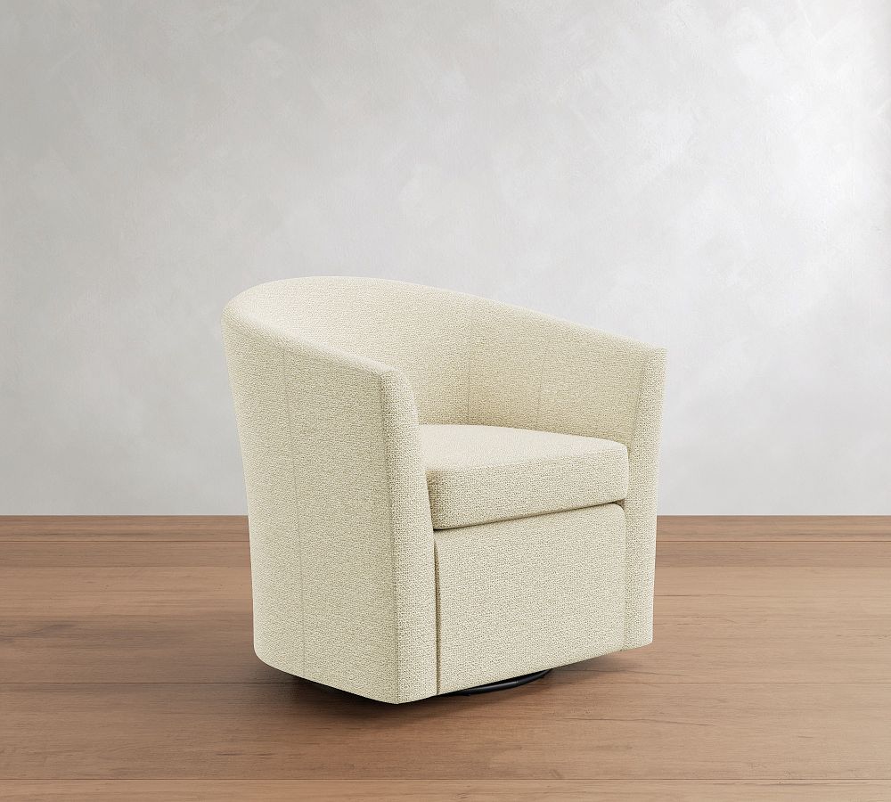 Hyde Swivel Chair - Set of 2, Polyester Wrapped Cushions, Performance Boucle Ivory