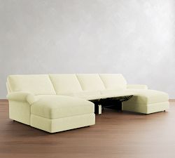 PB Comfort Modern Roll Arm Power Reclining Double Chaise Sectional (148"-176")