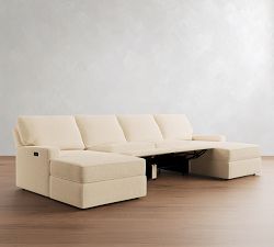 PB Comfort Square Arm Power Reclining Double Chaise Sectional (143"-171")