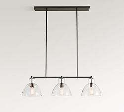 Open Box: Bridget Recycled Glass Linear Chandelier, 42" - Bronze