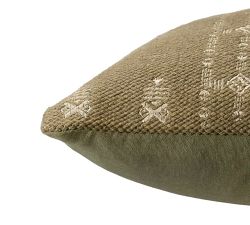 Wes Embroidered Cotton Lumbar Pillow