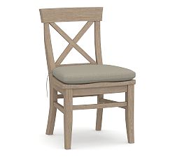 Open Box: Aaron Dining Chair Cushion, Performance Heathered Canvas - Flax