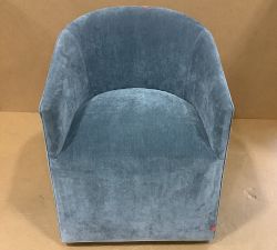 Open Box: Baldwin Upholstered Barrel Back Dining Chair - Rustic Chenille Vapor