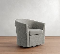 Open Box: Hyde Swivel Chair, Individual - Performance Slub Weave Dove