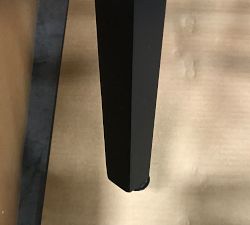 Open Box: Layton Leather Bar Stool (31.5") - Legacy Taupe, Blackened Oak