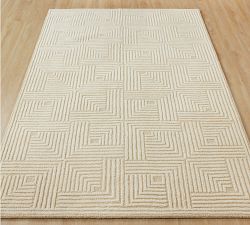 Geo Block Hand-Tufted Wool Rug