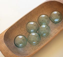 Handcrafted Recycled Glass Ball Vase Filler, Set of 6