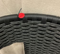 Open Box: Arden Rattan Outdoor Dining Armchair with Cushion - Cream, Black Finish