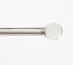 Open Box: Polished Nickel Glass Ball Finial - Set of 2