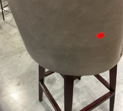 Open Box: Layton Leather Swivel Bar Stool (31.5") - Gravel Graphite, Mahogany