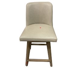 Open Box: Layton Leather Swivel Counter Stool (25.5") - Statesville Pebble, Gray Wash