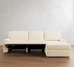 PB Comfort Square Arm Power Reclining Chaise Sectional (111"-125")