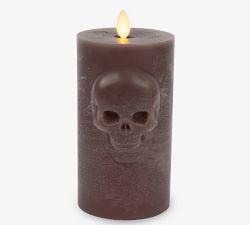 Luminara Premium Flickering Flameless Halloweed Pillar Candle