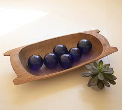 Handcrafted Recycled Glass Ball Vase Filler, Set of 6