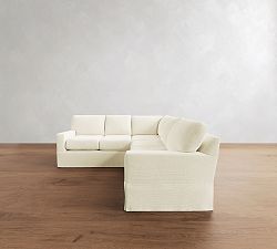 Buchanan Modern Square Arm Slipcovered 3-Piece L-Shaped Sectional (93")