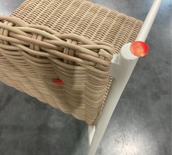 Open Box: Huntington Wicker &amp; Metal Outdoor Dining Armchair - Natural/Warm White