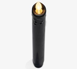 Premium Flickering Flameless Black Drip Taper Candle