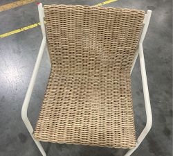 Open Box: Huntington Wicker &amp; Metal Outdoor Dining Armchair - Natural/Warm White