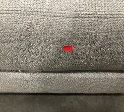 Open Box: Carmel Lounge Square Arm Upholstered Ottoman, Polyester Wrapped Cushions - Performance Boucle Metal